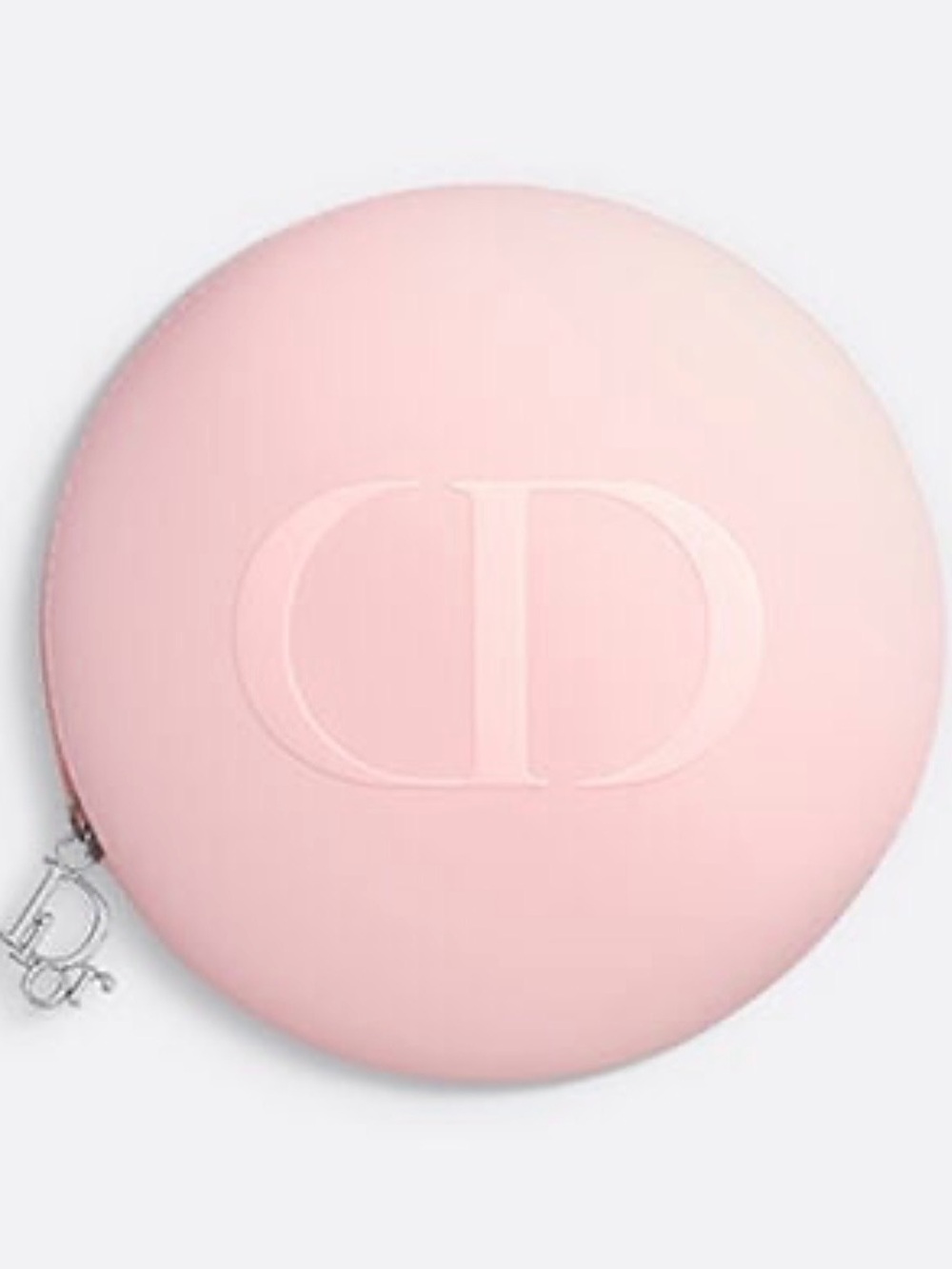 Dior Light Pink CD Embossed Round Cosmetic Case